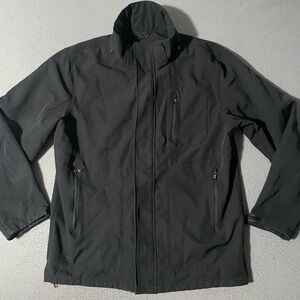 Hawke & Co Sports Jacket Mens Medium Black Full Zip Performance Work Soft Shell